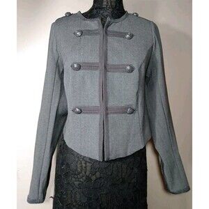 Torrid Military Style Heather Grey Tailored Fit Hidden Clasp Jacket Size‎ 00 M/L